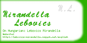 mirandella lebovics business card